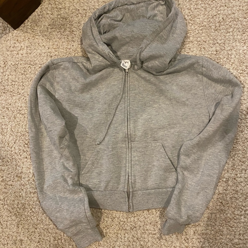 Grey zip up hoodie!